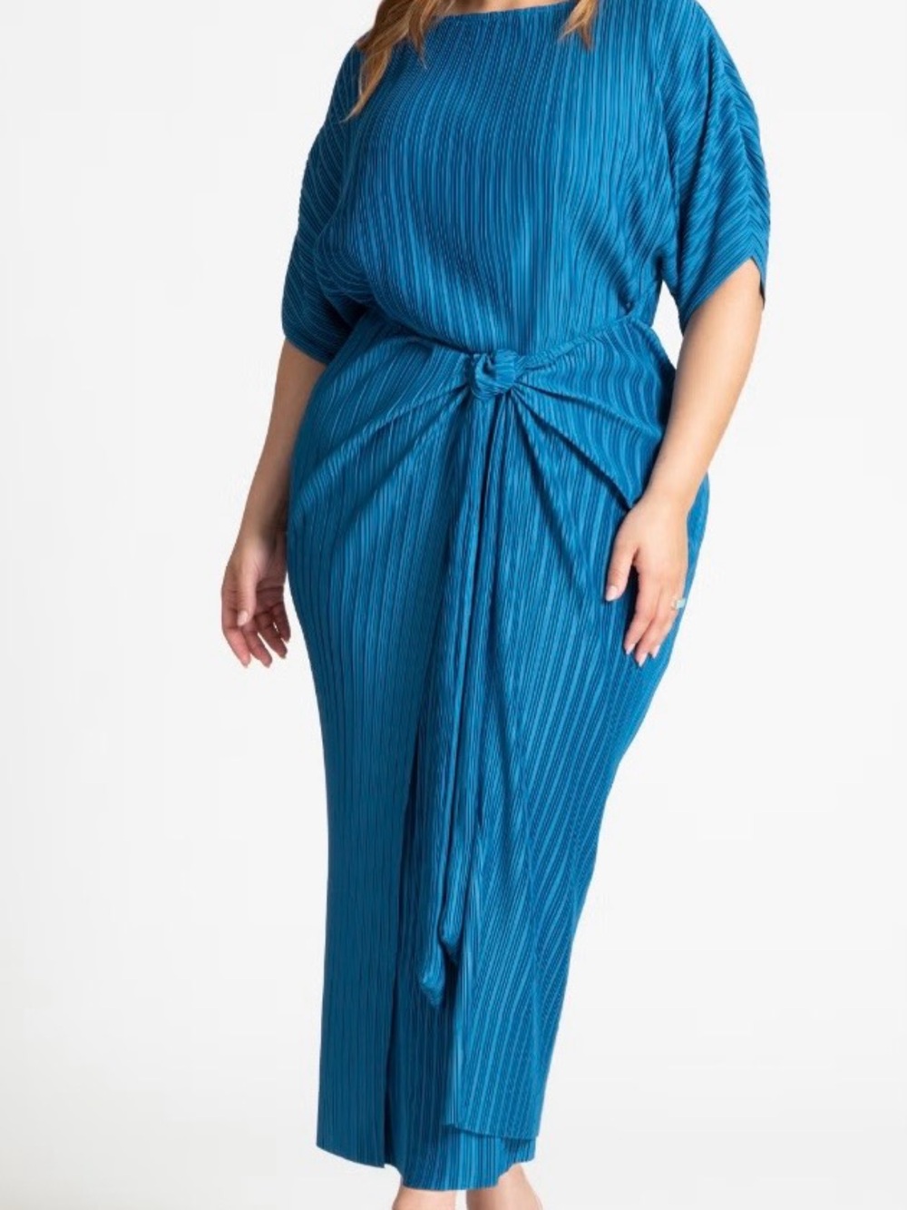 Eloquii Draped Plisse Dress
Color:Dark Bluejay